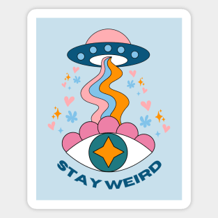 Ufo Psychedelic Aliens Stay Weird Magnet